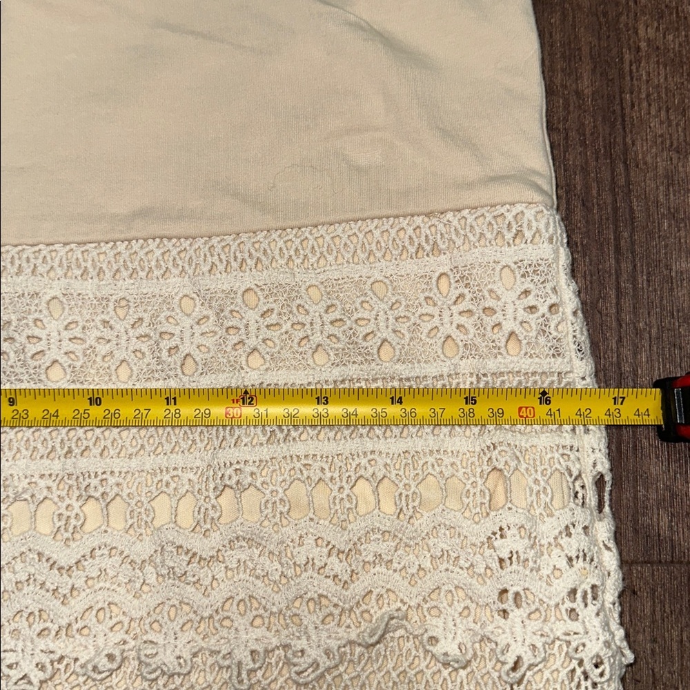 Solitaire Anthropologie Cream Crochet Lace Skirt size L - Picture 4 of 6